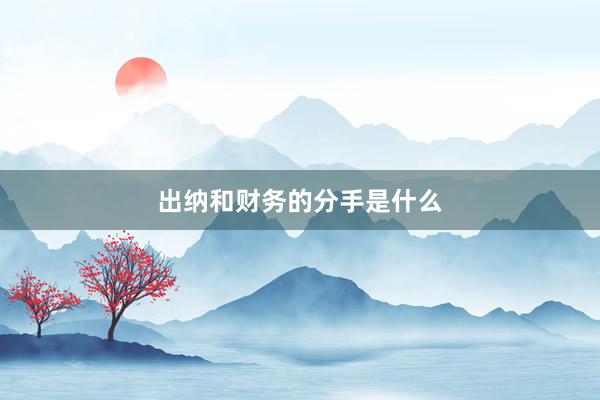 出纳和财务的分手是什么